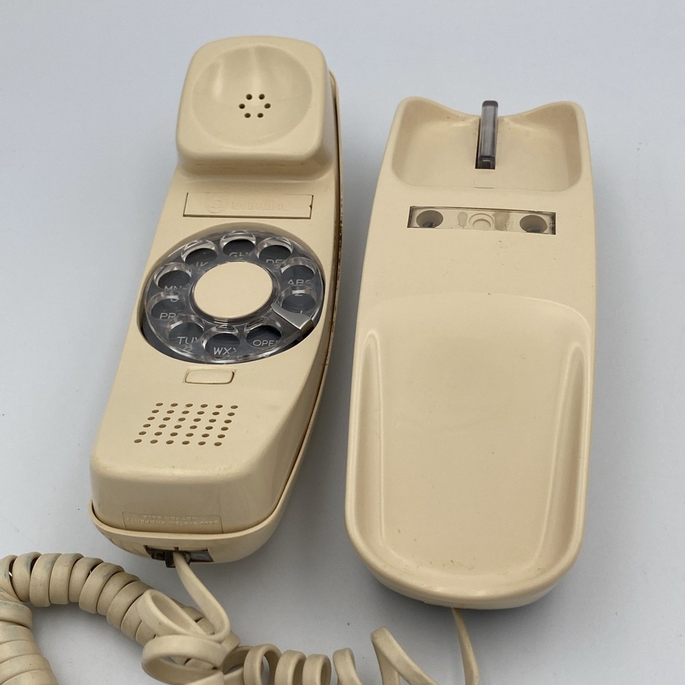 Vintage Western Electric rimline Rotary‎ Phone Beige White Land Line Desk 220 - Picture 5 of 15